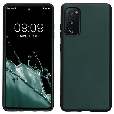 kwmobile Case kompatibel mit Samsung Galaxy S20 FE Hülle - Schutzhülle aus Silikon metallisch schimmernd - Handyhülle Metallic Petrol