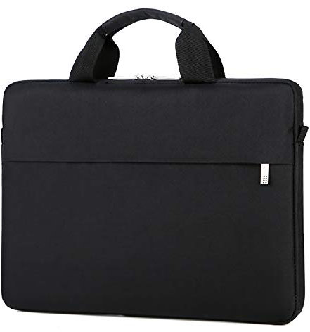 Housse Sacoche Ordinateur Portable 15.6 Pouces Pochette étanche Serviette PC Portable pour Femmes Homme, Noir