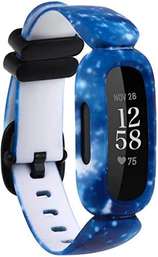 Tyogeephy Kompatibel mit Silikon printing Sport Armband Einstellbar Ersatz Armband Fitbit Ace 3 for Kids Smart Watch