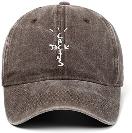 QICAT 100% Baumwolle Kaktus Jack Baseball Caps Travis Scott Unisex Astroworld Dad Hat Cap ASTROWORLD Stickerei Mann Frauen Sommer Hut, Kaffeewäsche, 55/60 cm