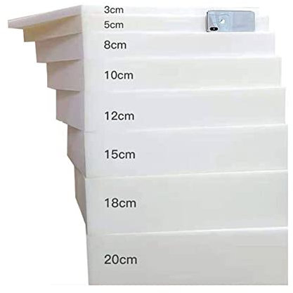 Lámina de espuma de tapicería blanca, esponja de alta densidad 45D para sofá, banco, taburete, colchón de suelo, cama de perro, acolchado de cabecero, para manualidades, corte a medida