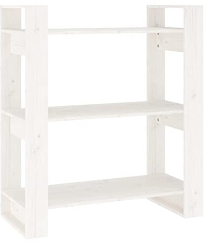vidaXL Book Cabinet/Room Divider White 80x35x91 cm Solid Wood Pine