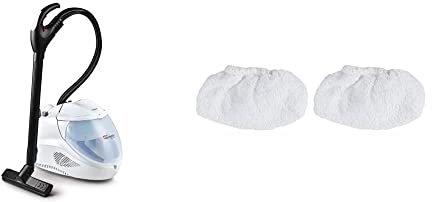 Polti Vaporetto Lecoaspira FAV30 Nettoyeur Vapeur et Aspirateur avec Filtre à Eau, 4 bar, 2450 W, Blanc & PAEU0318 - Kit de 2 housses pour aspirateur Lecoaspira et Vaporetto