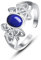 KINGWHYTE Ring 925 Silber mit Lazurit, Damen Keltischer Knoten echt Ringe, Oval Saphir Naturstein s925 Ring Schmuck Personalisierte Geschenke mit Box
