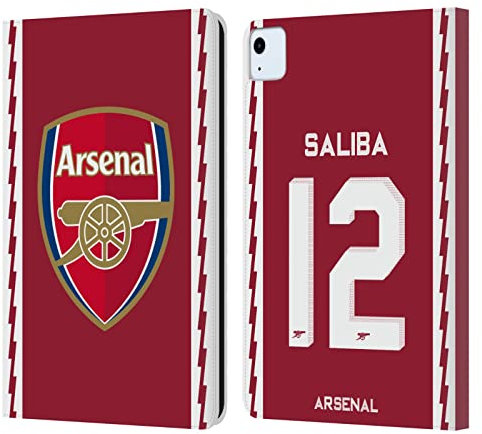 Head Case Designs Licenciado Oficialmente Arsenal FC William Saliba Equipación De Jugadores 2022/23 Carcasa de Cuero Tipo Libro Compatible con Apple iPad Air 2020/2022