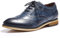 Mona flying Damen Leder Wingtip Brogues Lace Up Derby Oxfords Mandelzehe Formal Schnürschuhe,Blau,39 EU