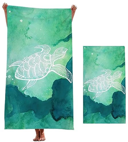 Strandhandtuch, Strandtuch XXL, Mikrofaser Strandtuch, Schnell Trocknendes Sandfest Handtuch für Sport Travel Yoga Camping Beach Gym (Ruhiges Grün)