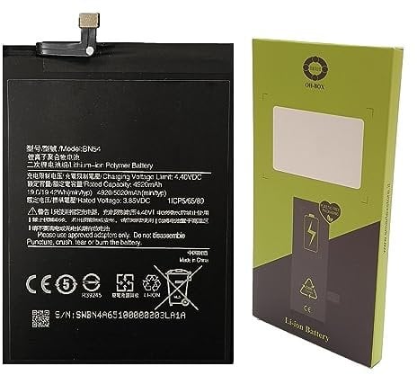 OH-BOX® Bateria Compatible con Xiaomi BN54 Redmi Note 9/ Redmi 9 (M2004J19G, M2003J15SC)