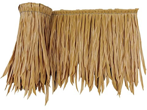 Feuille de palmier rouleau Toiture en Chaume de Palmier Artificielle Pour Bar Tiki Hut, Herbe Aveugle de Canard Chaume Panneaux Synthétique Pour Décoration de Fête (Size: 0.5x2m/1.6x6.5ft,Color:jaune)