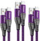 USB C Kabel [3Stück 2M+2M+2M] Schnellladekabel Nylon Typ C Ladekabel für Samsung Galaxy S23 S22 S21 S20 S10 S9 A51 A50 A41 A21s, Note10 9, Huawei, Sony Xperia （lila）