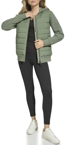 DKNY Women's Zip Up Cotton Lightweight Jacket, Duck Green, X-Small