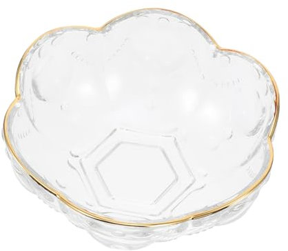 Ciieeo 1 Stk Glasschale Mit Goldrand Nudelschale Aus Glas Glasbehälter Untertassen Schüssel Transparente Obstschale Klare Glasschalen Lebensmitteldekor Blumenschale Salat
