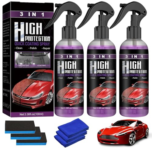 Spray 3 en 1 de alta protección, 3 unidades de pintura para coche, spray de revestimiento Nano Auto para coche, nuevo nano-recubrimiento en spray mejorado para coches y motocicletas