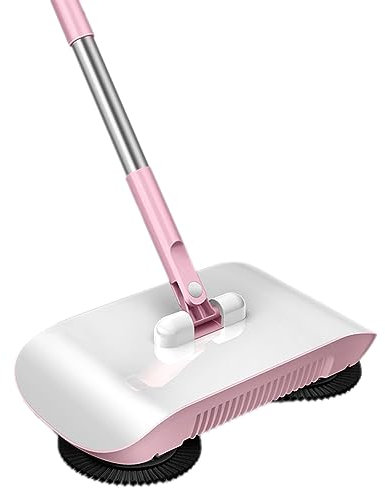 SCUDGOOD Sweeper - Máquina de limpieza portátil 2 en 1, escoba, fregona, herramienta de limpieza de suelos para el hogar, barredora de mano, cepillo de barrido automático, barredora manual