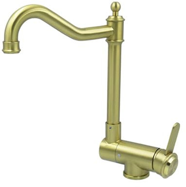 HomeLava Grifo cocina abatible dorado, Grifo cocina plegable de 90 °, Grifo fregadero bajo ventana, Giratorio de 360°, Mezclador fregadero agua fría y caliente, Acero inoxidable 304