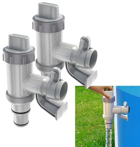 Pool Plunger Ventil für oberirdischen Pool, Pool Absperrhahn 2 in 1 Kolbenventil Pool Ersatzteile, Pool Zubehör für Intex/Bestway/Coleman Pool (2 Stück)