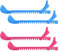 Faumsut Schlittschuhschoner, 2 Stück Hockeyschuhe, Schlittschuhe, Kufenschoner, verstellbar, Zubehör für Eiskunstlaufschuhe (Blau-Rot, Größe L)