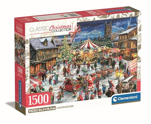 Clementoni The Christmas Fair Puzzle 1500 Teile, Hochwertige Kollektion, für Erwachsene, Hergestellt in Italien, Multicolor - 31725