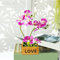 RNNYWDRQ Kunstblume mit Topf, Orchidee, Kunstblumen im Topf, Orchideen, Blumenarrangements mit Vase für die Tischdekoration zu Hause, kleine Kunstpflanze, Blumenarrangement, Orchidee (lila)