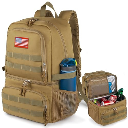 Tactical Double Deck Cooler Backpack for Men,Large Ice Chest 2 Compartment
