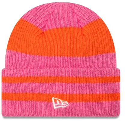 New Era Damen Wintermütze Cuff Stiped pink/orange