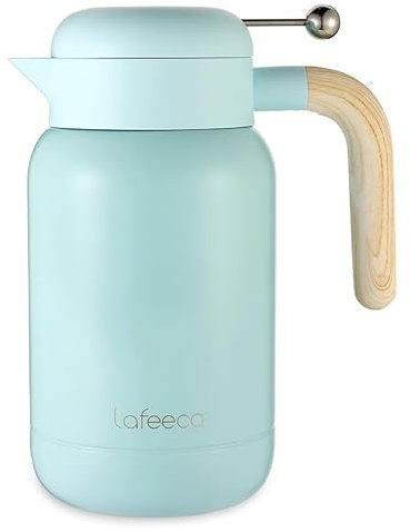 Aura Thermo-Kaffeekaraffe, vakuumisolierte Teekanne und Wasserkrug, hält Getränke heiß oder kalt, BPA-frei, Getränkespender Thermoskanne, 1,5 l, Blau