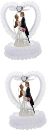 Warmhm 2 STK Schmuck für Braut und Bräutigam Paar Liebhaber Hochzeits-Topper Bodas Brautgeschenke Boho hochzeitsfigur hochzeitsdekoration Valentinstag Kuchen- -Puppe Harz Weiß