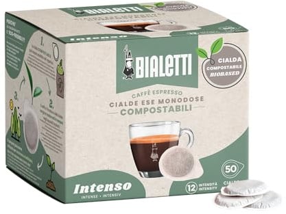 Bialetti Cialde Monodose, Box 50 pezzi, Intenso