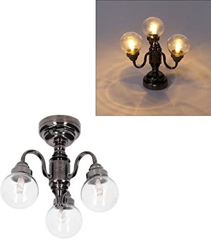 Gonetre 1:12 Dollhouse Chandelier Built in Battery LED Lights Exquisite LED Lamp Dollhouse Lighting Dolls House Furniture Dolls House Accessories Dollhouse Decoration Dollhouse Accessories