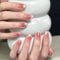 Elegant Blush Cat Eye Design False Nails 24pcs Nails French Tip Press On Nails Jerry Glue for Women Girls Nail Art