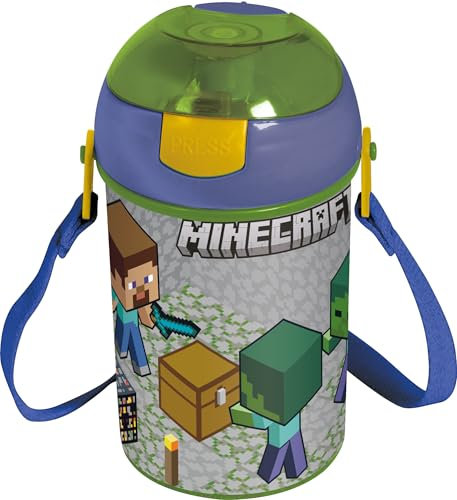 Gourde Automatique Minecraft - Gourde Pop Up 450 ML (Gourde Pop Up Minecraft)