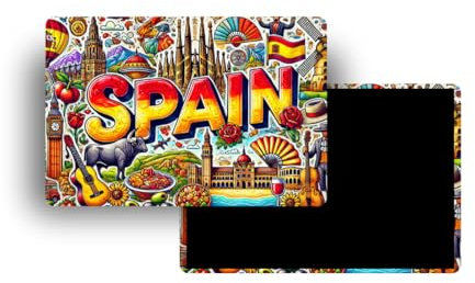 Imanes Nevera - 120 Países a elegir - Recuerdos Turísticos Países del Mundo - Imanes Decorativos Nevera - Regalo Viaje - Estilo Tradicional - 5,4 x 7,8 cm - 1 Unidad (España)