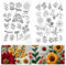 2 Blatt 39 Stück Stickvorlagen Wasserlösliche Stickmuster, Stick und Stickpapier Waschbar, Stickvlies Wasserlöslich Schablone für Handstickerei im Großen Stil