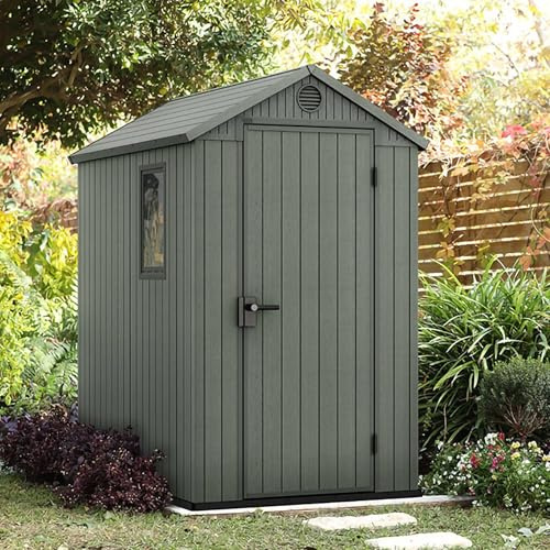 Dmora Gartenhaus Lagundo 184,5 x 125,8 x 205,1 h cm, grün, witterungsbeständig, Fenster, Dach mit zwei Seiten