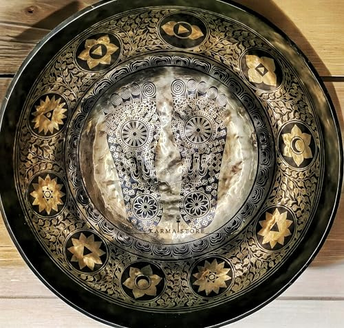 Bol chantant tibétain, 53,3 cm de diamètre, bol traditionnel népalais sur pied pour thérapie par le son, méditation
