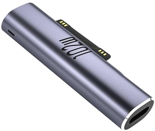 USB C zu Surface Adapter, 45W 15V3A Typ C Buchse zu Surface Male, USB-C auf Magnetadapter für Microsoft Surface Pro 9/8/7/6/5/4/3/X, Surface Laptop 5/4/3, Surface Go, Surface Book