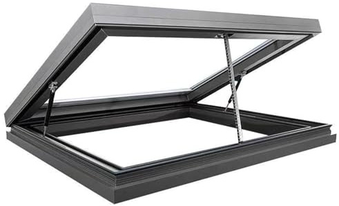Aluminium roof window, electric opening device with remote control and rain sensor, waterproof roof skylight, suitable for conservatory,A01,60x80cm/23.6x31.5in4.8