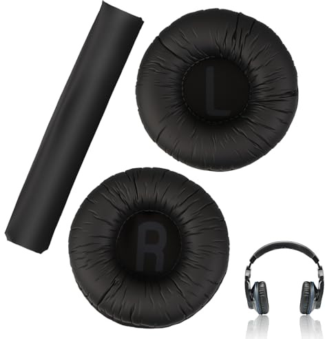 Ohrpolster für JBL Tune 450BT 500BT 510BT 520BT E40BT JR300BT | Memory-Schaum, Ersatzohrpolster mit komfortablem Kabelbaum, optimierte Geräuschisolierung, Schwarz