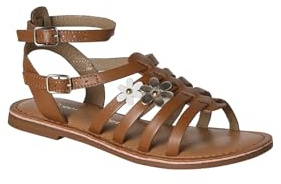 VERTBAUDET Sandalen für Mädchen, spartanisch, Leder mit Schnallen, camel, 34 EU