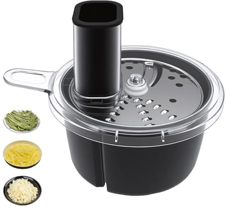 Gemüseschneider für Thermomix TM5 TM6 – Multifunktionaler Spiralschneider Gemüse Elektrisch – Elektrische Reibe für Gemüse & Obst – Spülmaschinenfest