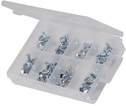 Fixman 613208 Confezione 40 Pezzi di Dadi ad Alette, Argento, M4-M12