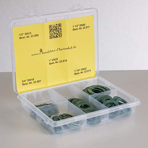 80 Stück Flachdichtung-AFM-Set-Solar-Garten-Heizung-Wasser-23.556 Gas Flachdichtungen, 20 x 1/2 DN08,20 x 3/4 DN19, 20 x 1 DN25, 10 x 1 1/4 DN32,10 x 1 1/2 DN40