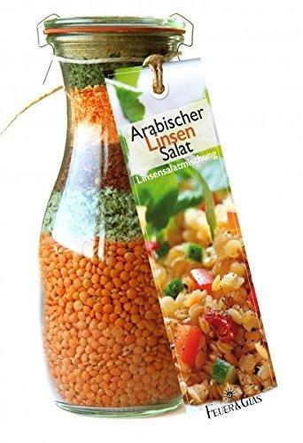 Weckglas Arabischer Linsen Salat Mischung in Glas Kochmischung Backmischung Weckflasche ausgefallen grillen vegetarisch