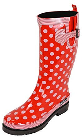 MADSea Bottes Caoutchouc Femme Ocean High Rouge Bottes de Pluie Tige Haute, Taille:38 EU