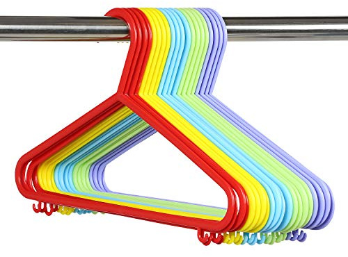 Taylor & Brown 100 Multi Coloured Plastic Coat Hangers For Kids Clothes - Childrens Clothes Coat Plastic Hangers Hang Baby Child Children Kids Hanging Storage