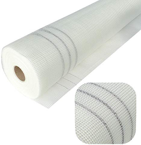 BOHRFUX Tissu de renforcement de 50 m² (1 m x 50 m) pour intérieur et extérieur Tissu de nettoyage 165 g/m² Tissu en fibre de verre pour façade 4 mm x 4 mm