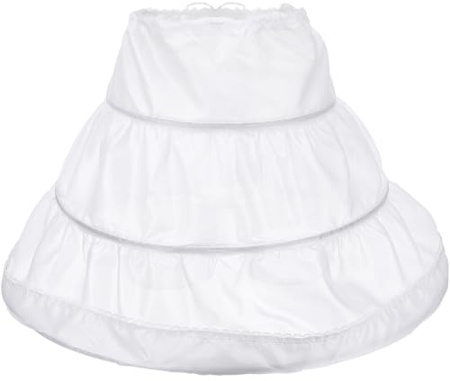 iplusmile Mädchen Petticoat Weiß Half Slip Für Blumenmädchen Krinoline Rock Mit 3 Stahlreifen Elastischem Und Faltbarem Design Für Prinzessinnenkleid