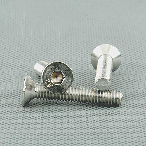 M8 x 40 mm in acciaio inox a testa esagonale a testa svasata, viti a brugola, viti di fissaggio per elettrodomestici e ufficio (confezione da 2)