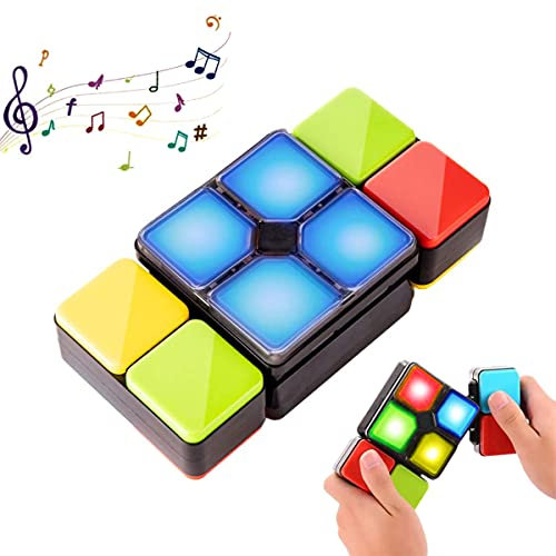 Pup Go Cubo mágico electrónico con música y Luces Coloridas, Juego de Rompecabezas cumpleaños, Juegos de Mesa Familiares,Consola portatil,Game Boy Viaje Juguetes educativos para niños de 5 a 12 años