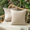 Woaboy 2er Set Outdoor Kissenbezüge Wasserfeste Kissen Wasserdicht Kissenhülle Dekohülle Sofakissen Moderne Couchkissen für Draußer Sofa Balkon Terrasse Garten 40 x 40 cm Beige